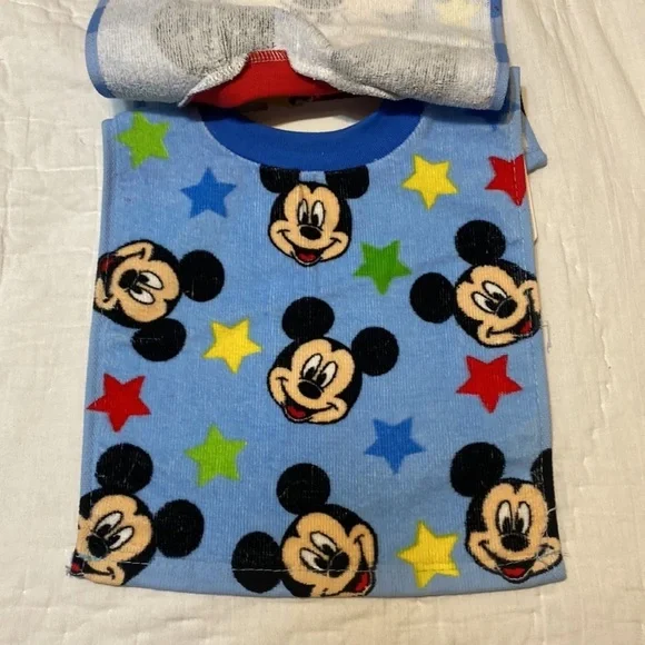 Disney Junior Mickey Mouse Toddler Pullover 2 Pack Cotton Bibs Blue Soft… - Picture 3 of 5